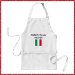Custom Red Green & White Italian Flag Kitchen  Standard Apron<br><div class="desc">Red green and white Italtian flag design - add your name to personalise!</div>