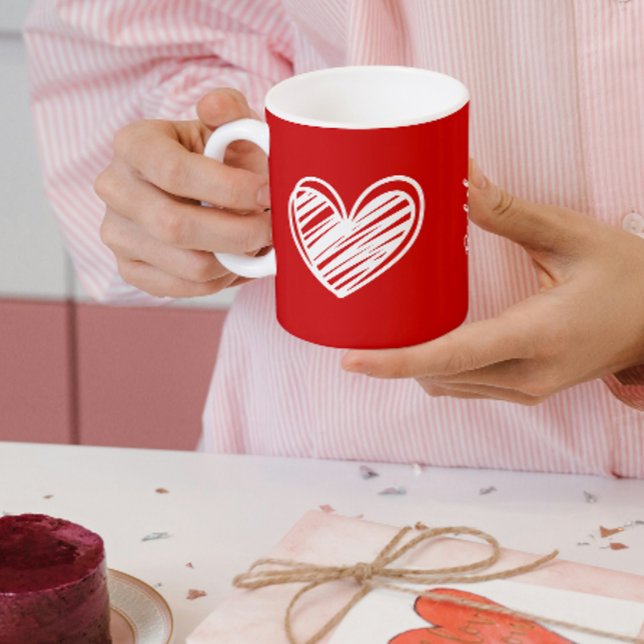 Custom Red Heart Mug – Bridesmaid Gift (Creator Uploaded)