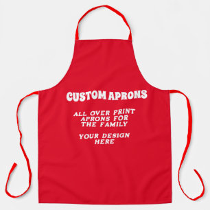 Custom Red Kitchen Apron Personalised Design Chef