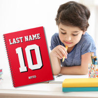 Custom Red Last Name Sports Jersey Number