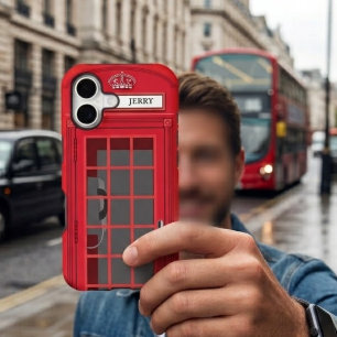 Custom Red London Phone Booth Iphone 17 Case