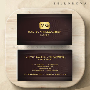 Custom Red Maroon Gold Agriculture Professional Business Card