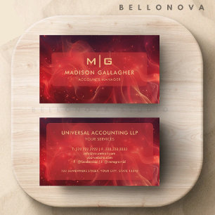 Custom Red Maroon Space Cosmos Professional Business Card