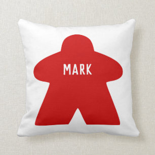 Custom Red Meeple Pillow Single & Patterned
