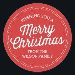 Custom Red Merry Christmas Stickers<br><div class="desc">Custom red holiday sticker design by Shelby Allison.</div>