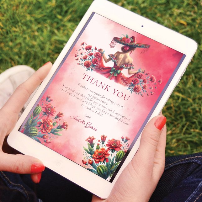 Custom Red Mexican Style Quinceañera Invitation (Creator Uploaded)