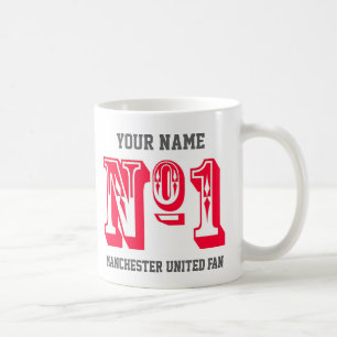 Custom Red Number 1 Sports Team Fan Personalised Coffee Mug