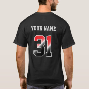 Custom Red Number 31 Personalised  T-Shirt