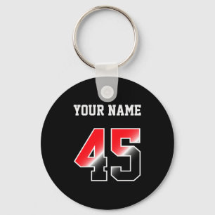 Custom Red Number 45 Personalized T Shirt Key Ring