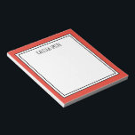 Custom Red Orange White Editable Colour Notepad<br><div class="desc">Red/orange (background colour can be edited) personalised notepad with your name or any text you choose at the top.</div>