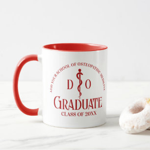 Custom Red Osteopathic Medical School Graduation Mug