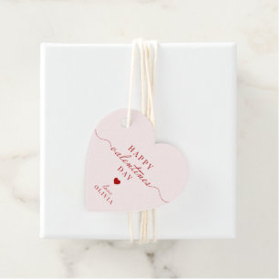 Custom red pink simple VALENTINE’S DAY gift tag