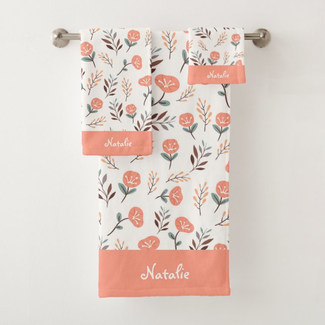 Custom Red Poppies Botanical Towels (Insitu)