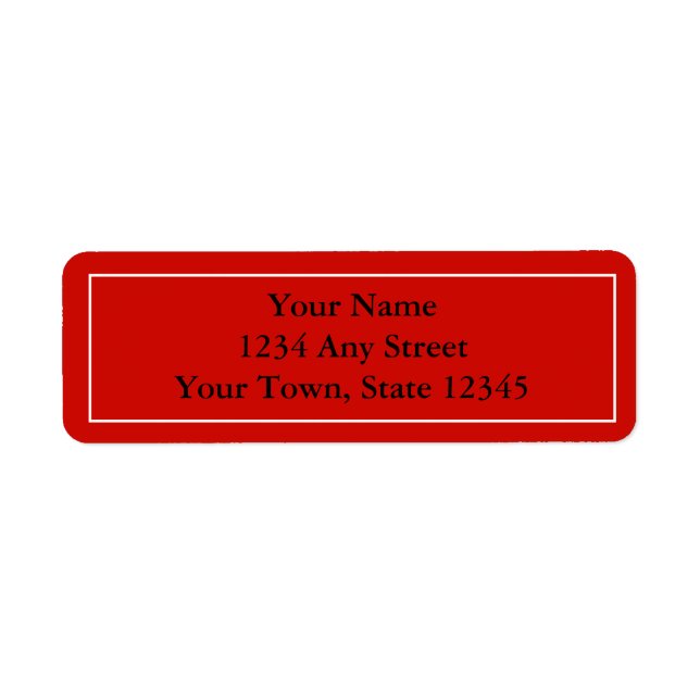 Custom Red Pre-Addressed Mailing Address Labels (Front)