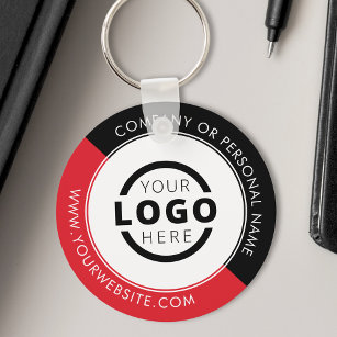 Custom Red Promotional Business Logo Branded Key Ring
