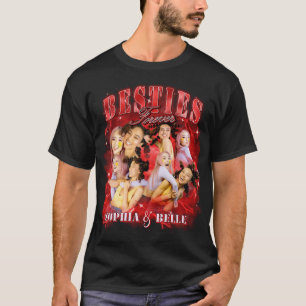 Custom Red Retro Bootleg Besties 90s Rap Tee Y2K