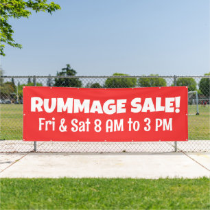 Custom Red Rummage Sale Banner