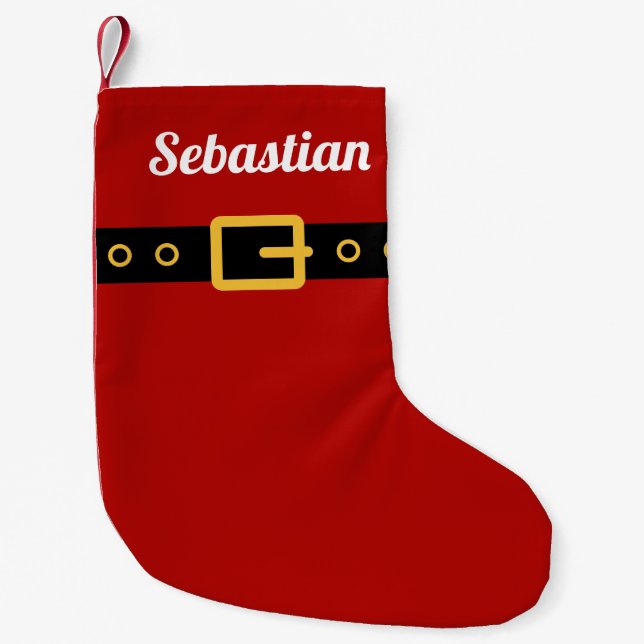 Custom red Santa Clause suit Christmas stocking (Front)