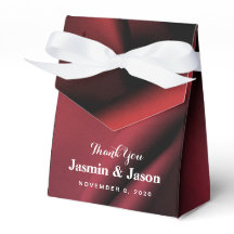 Custom Red Silk Wedding Favour Box