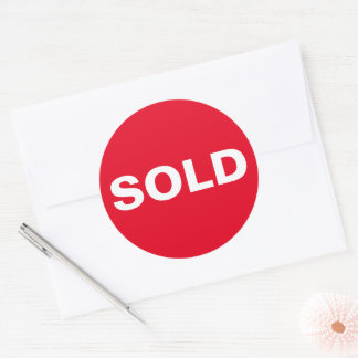 Custom Red Sold Sticker