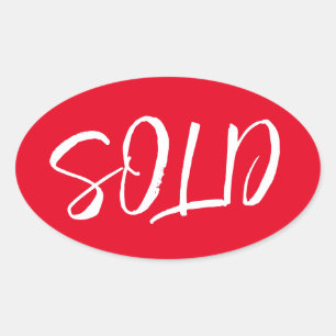 Custom Red Sold Sticker