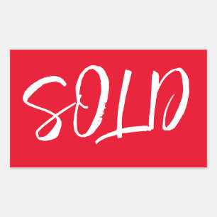 Custom Red Sold Sticker