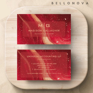 Custom Red Space Cosmo Gradient Professional Business Card