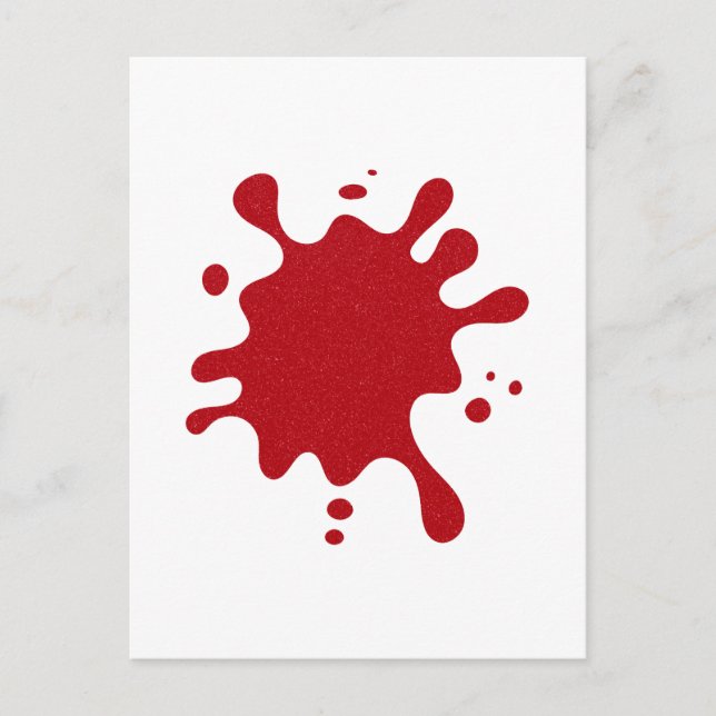 Custom Red Splash Minimalist Announcement Postcard (Front)