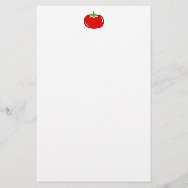 Custom red tomato logo stationery paper (Front)