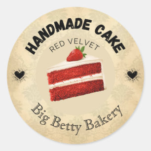 Custom Red Velvet Cake Labels Personalised Baker