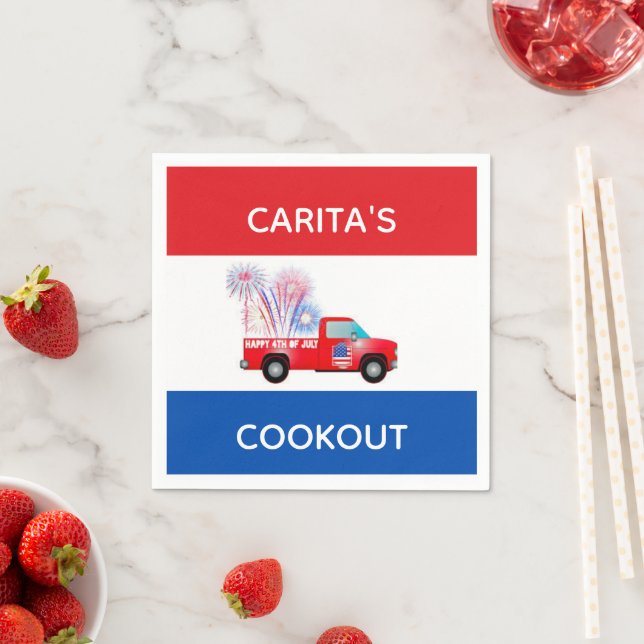 Custom Red, White and Blue Napkins (Insitu)