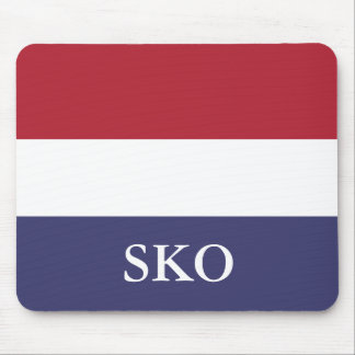 Custom Red White and Blue Striped Monogram Mouse Pad