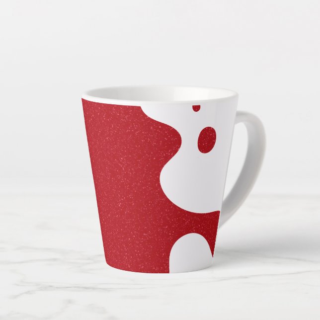 Custom Red & White Blob Mug – Editable Design (Right Angle)