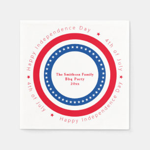 Custom Red White Blue Happy Independence Day Napkin
