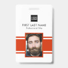 Custom Red & White Business ID Badge