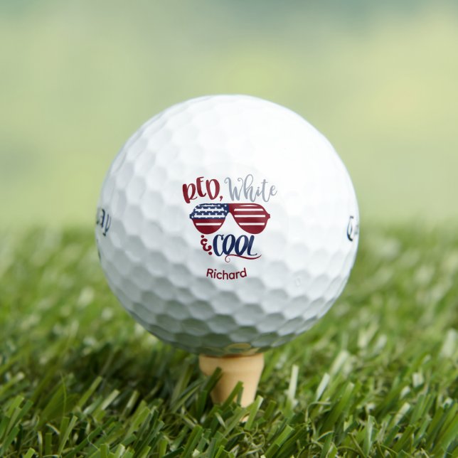 Custom Red White Cool Callaway Supersoft Golf Ball (Insitu Tee)