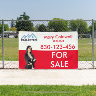 Custom Red White Realtor Photo Promotional  Banner