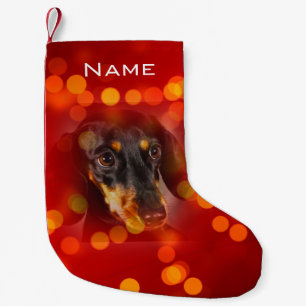 Custom Red with yellow lights photo stockings