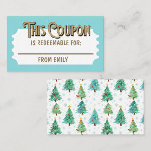 Custom Redeemable Ticket Gift Coupon Xmas Card