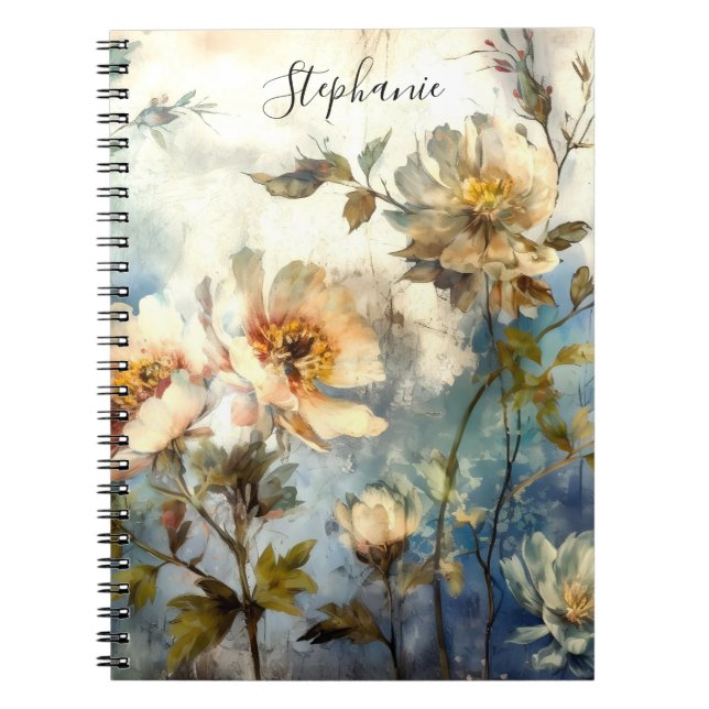 Custom Reflective Dark Floral Ethereal Journal (Front)