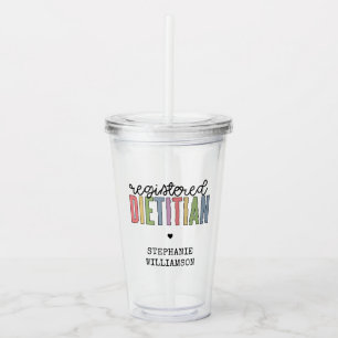 Custom Registered Dietician Multicolored RD Acrylic Tumbler