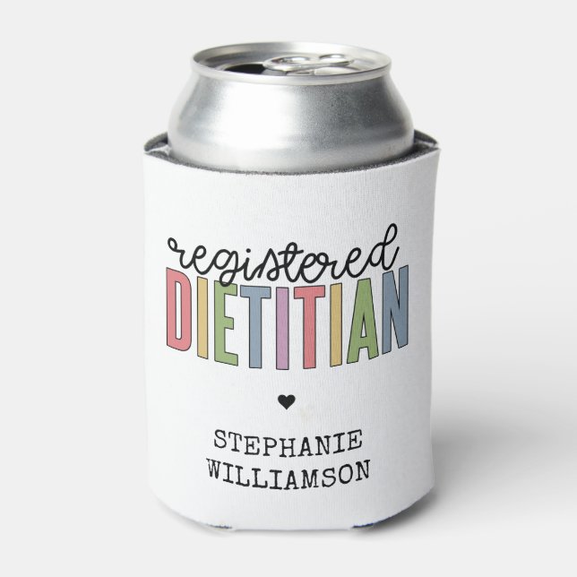 Custom Registered Dietician Multicolored RD Can Cooler (Can Front)