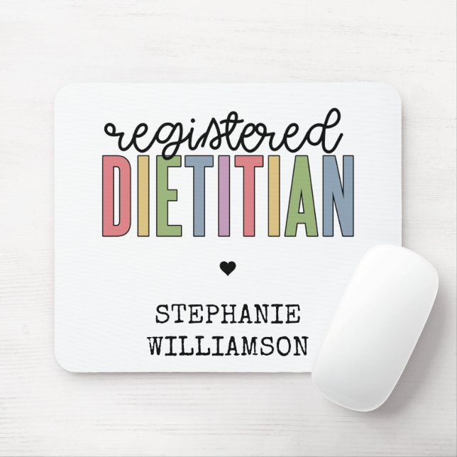 Custom Registered Dietician Multicolored RD Mouse Pad (With Mouse)