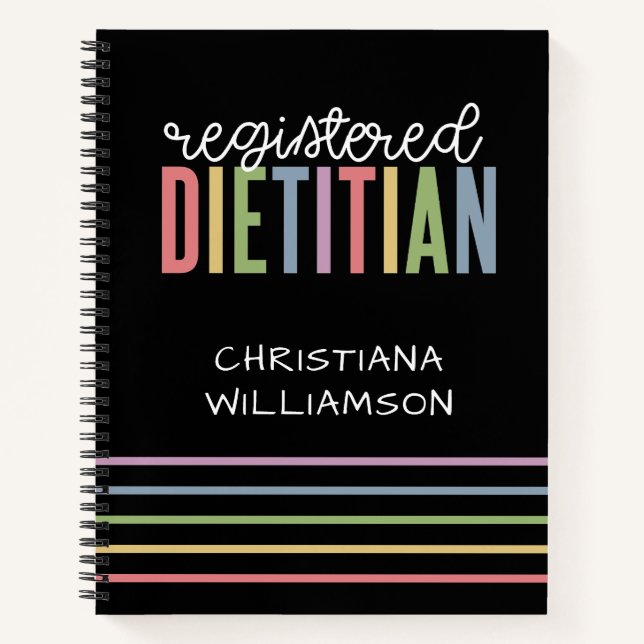 Custom Registered Dietician Multicolored RD  Notebook (Front)