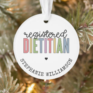 Custom Registered Dietician Multicolored RD Ornament