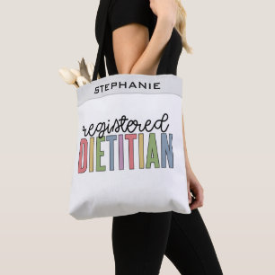 Custom Registered Dietician Multicolored RD Tote Bag