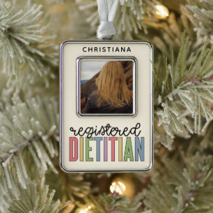 Custom Registered Dietician Nutritionist Photo Silver Plated Framed Ornament