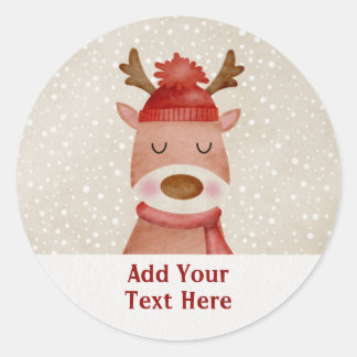Custom Reindeer Christmas Stickers Gift Tags