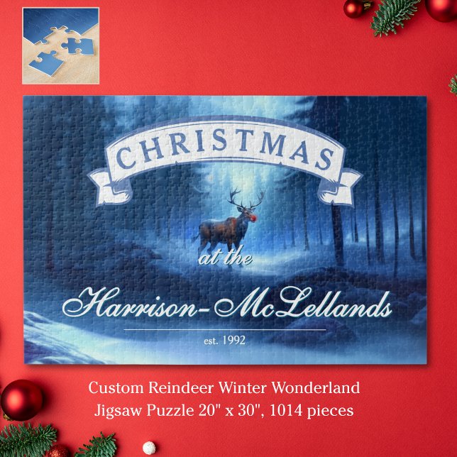Custom Reindeer Winter Wonderland Holiday  Jigsaw Puzzle (Creator Uploaded)