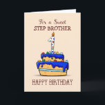 Custom Relation, 1st Birthday, 1 on Blue Cake Card<br><div class="desc">When a beloved baby celebrates his very 1st birthday then this is the best card you good give. This will serve as a keepsake to remind him of his happy 1st birthday. You can customise the relationship on this.</div>